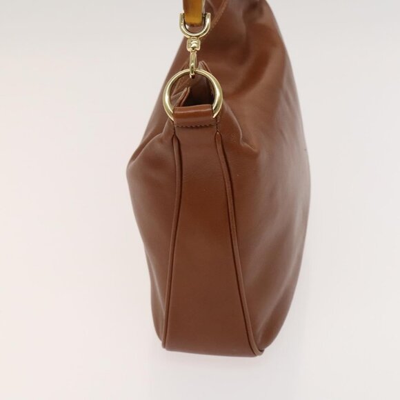 GUCCI Bamboo Hand Bag Leather 2way Brown Gold - Picture 4 of 16